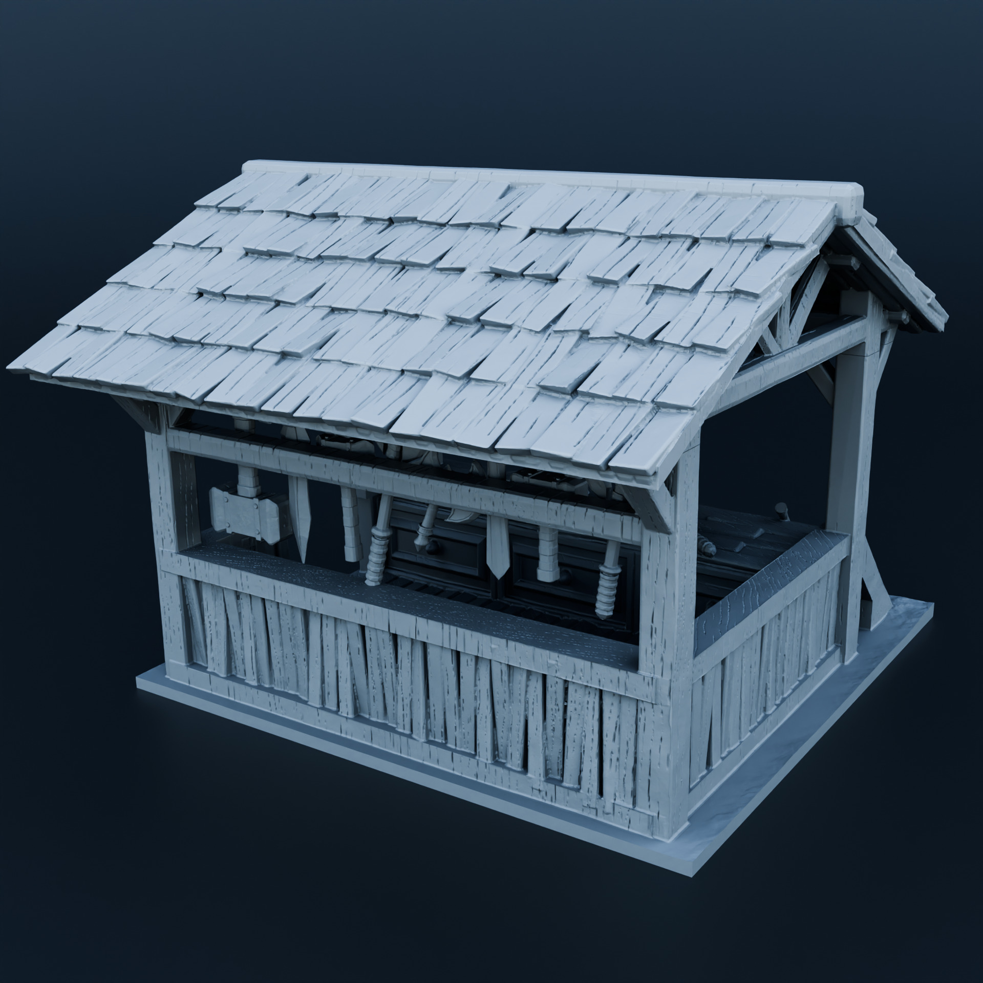 Medieval shop 3D print model_1