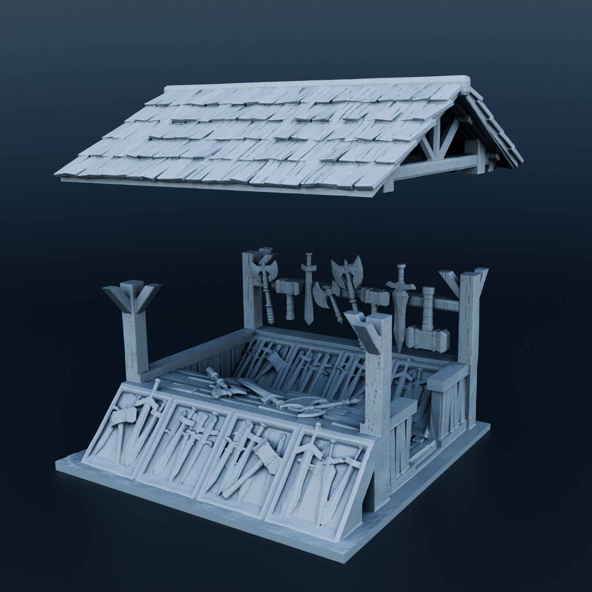 Medieval shop 3D print model_2
