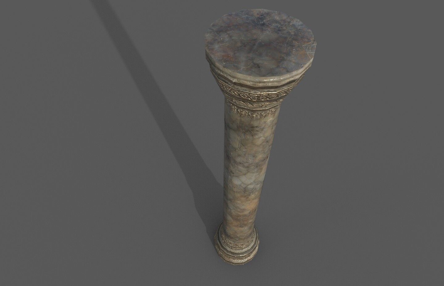 Marble column Low-poly 3D model_1