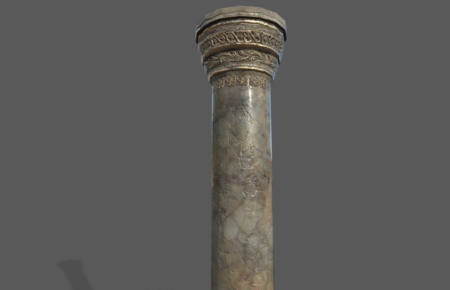 Marble column Low-poly 3D model_4