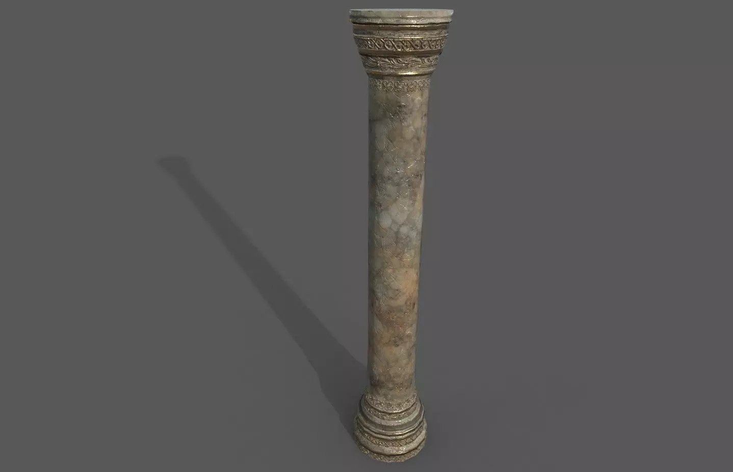 Marble column Low-poly 3D model_0