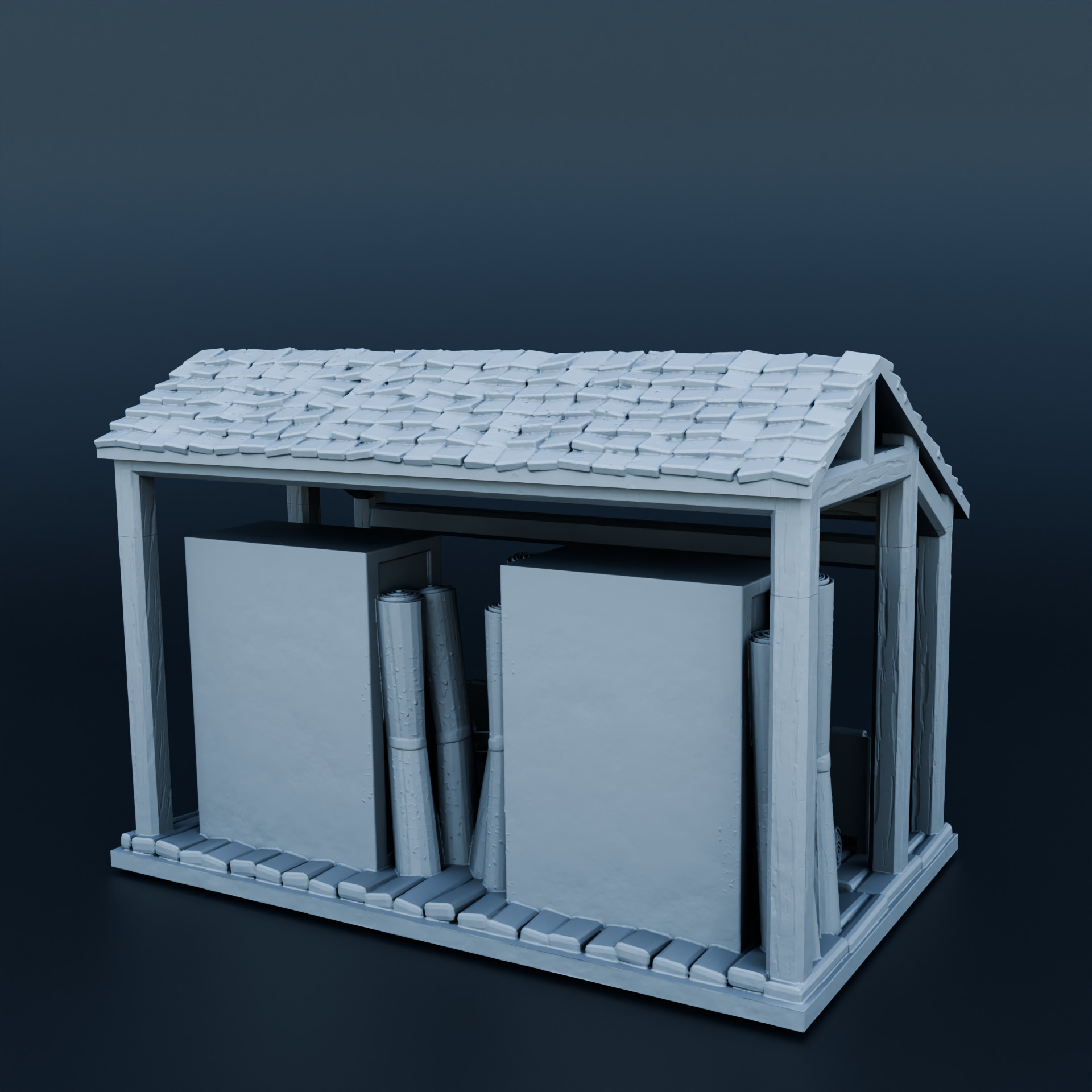 Medieval shop 3D print model_1