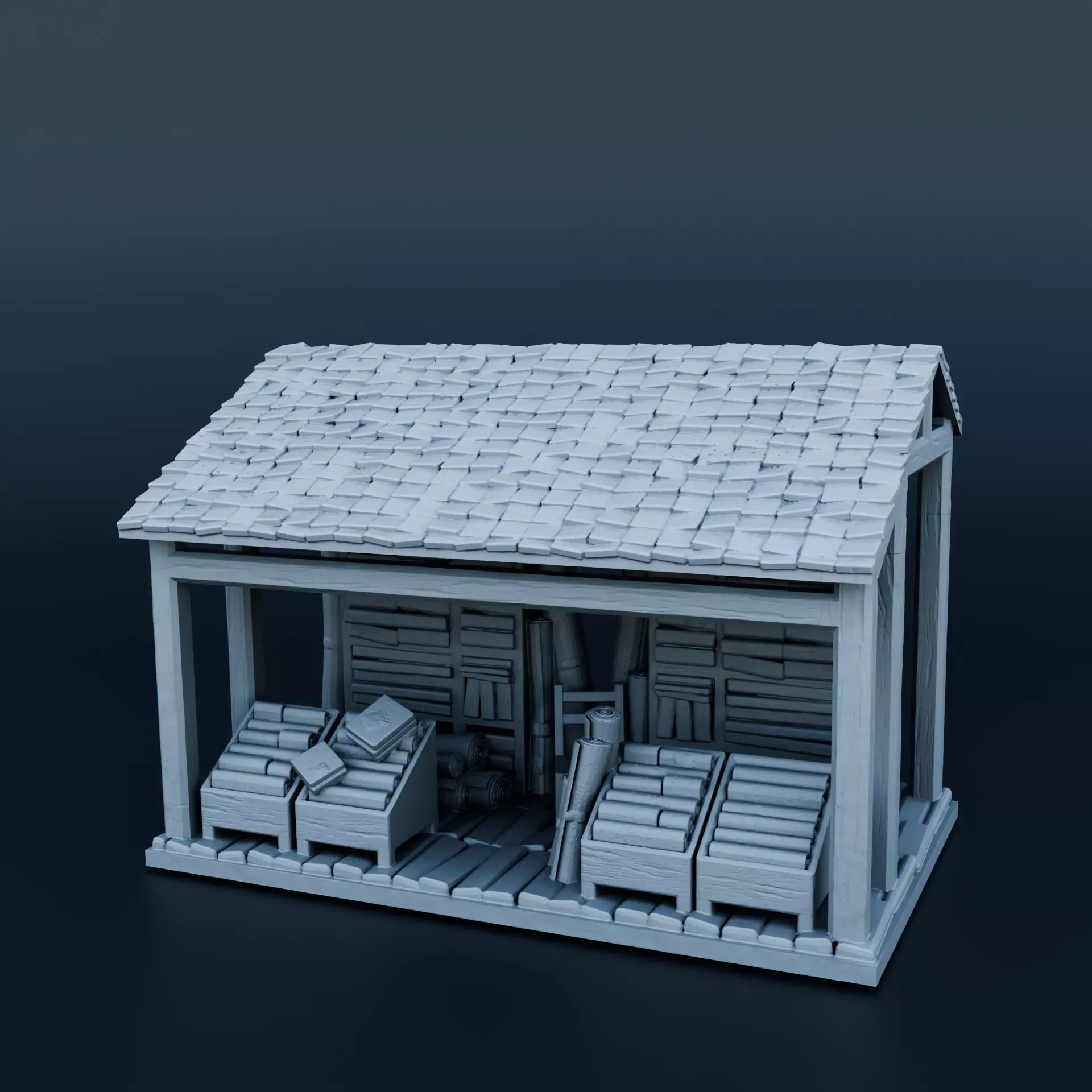 Medieval shop 3D print model_0