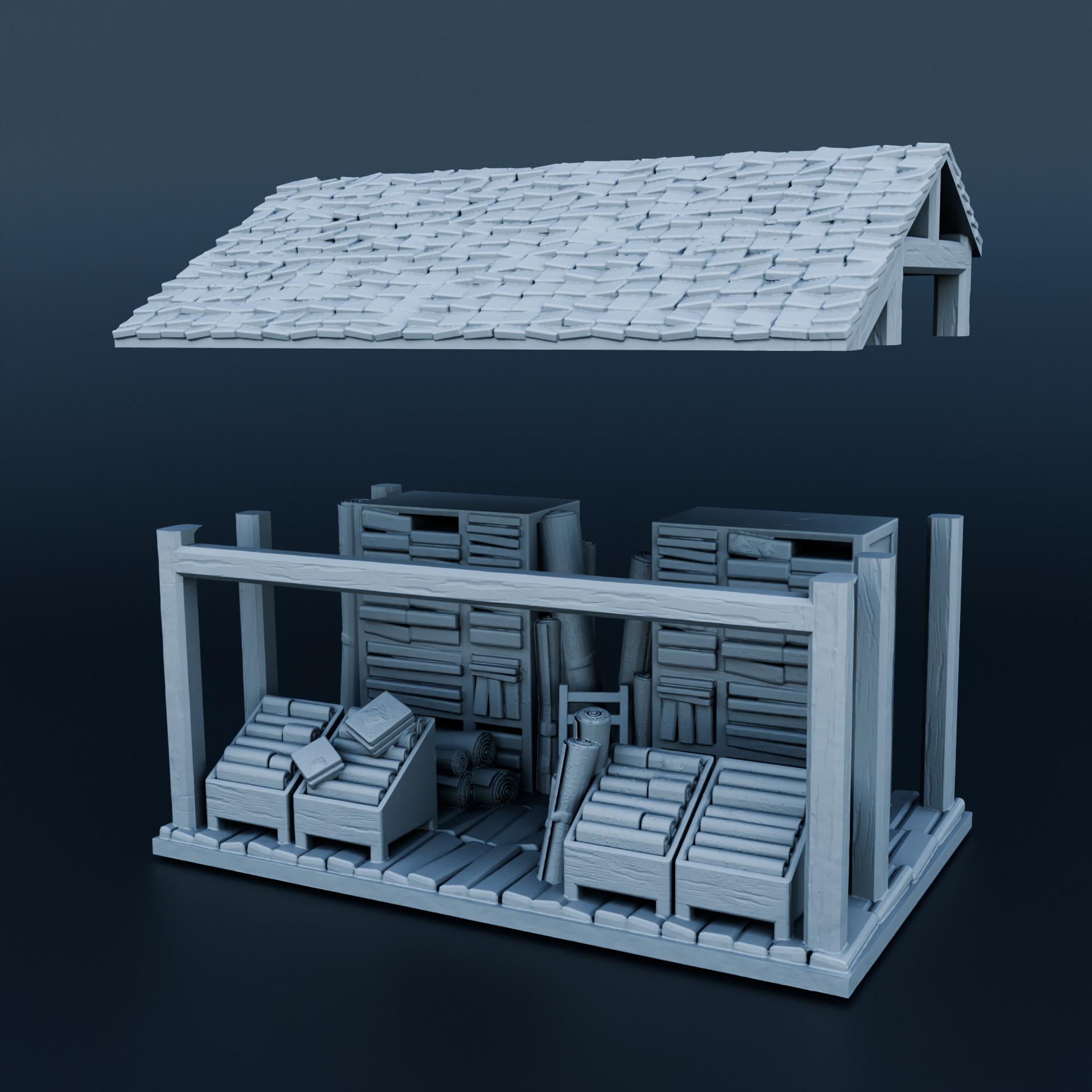 Medieval shop 3D print model_2