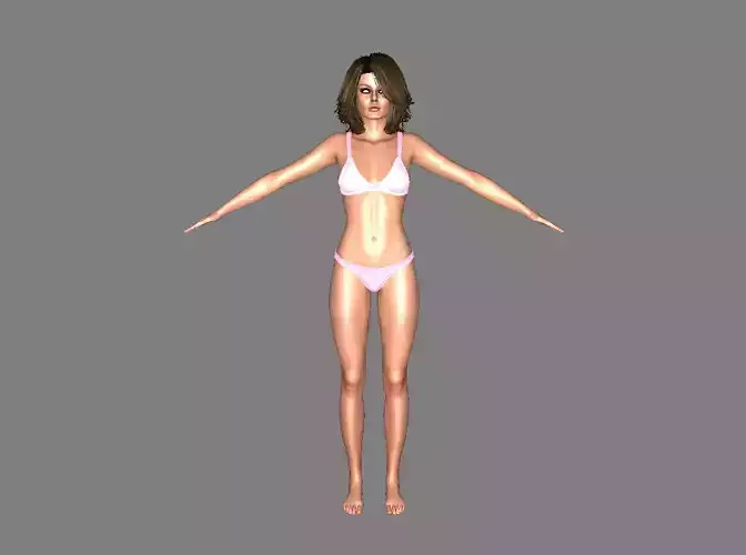 Rigged Base Mesh Skinny Female 