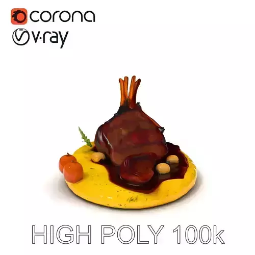 Gourmet Lamb Chop Model Pack for Culinary Renderings Low-poly 3D model