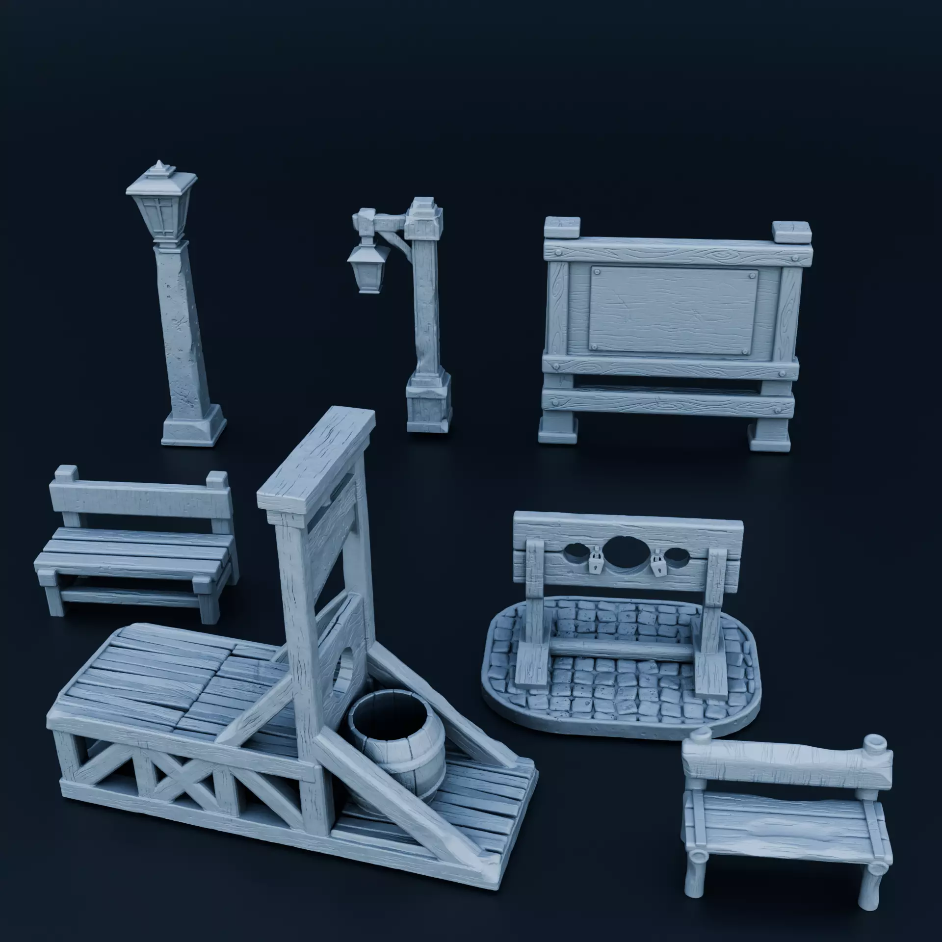 Medieval environment 3D print model