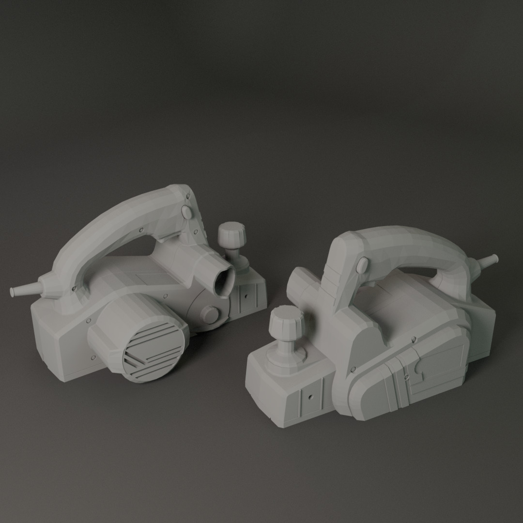 Realistic Bosch Power Planer with PBR Texture Low-poly 3D model_20