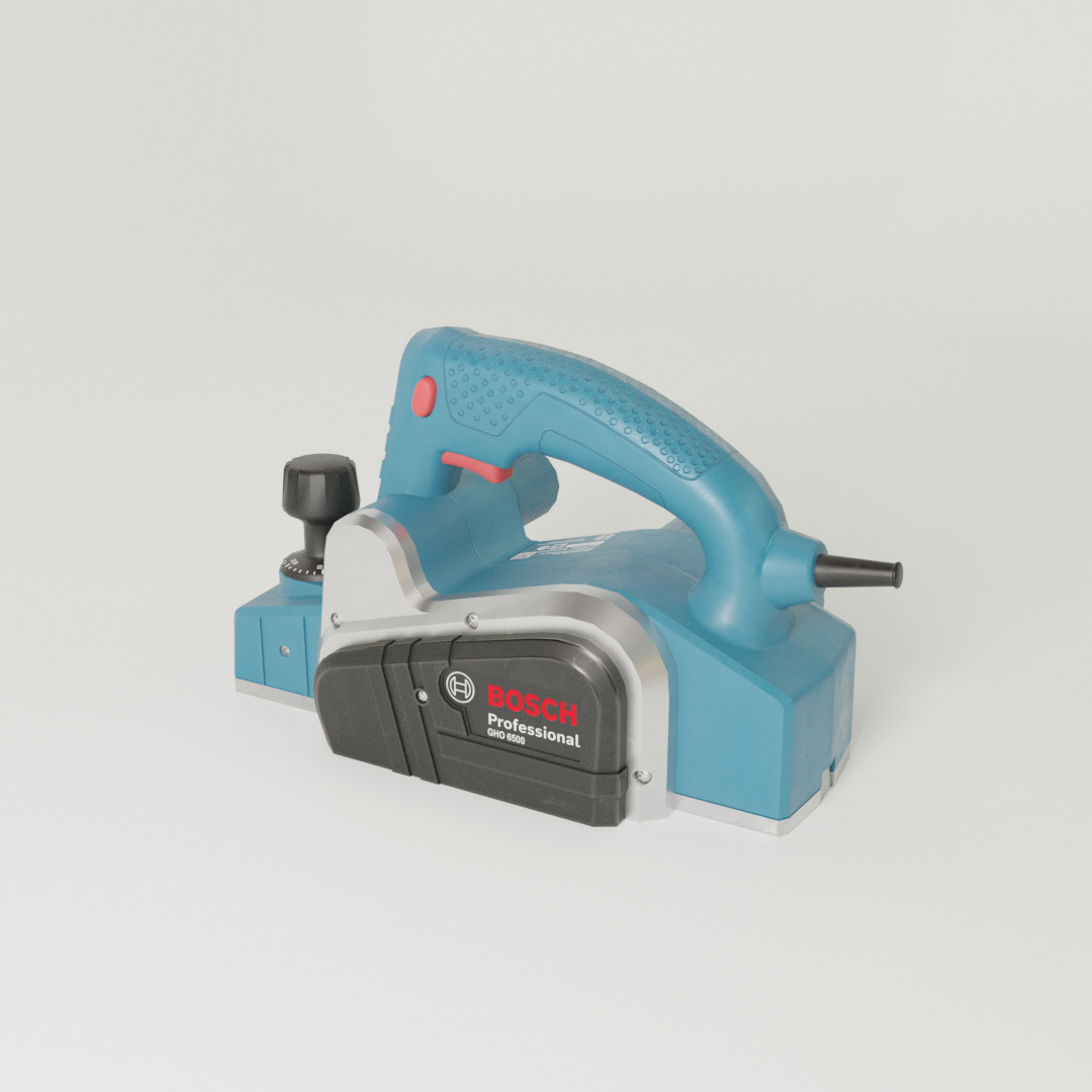 Realistic Bosch Power Planer with PBR Texture Low-poly 3D model_12