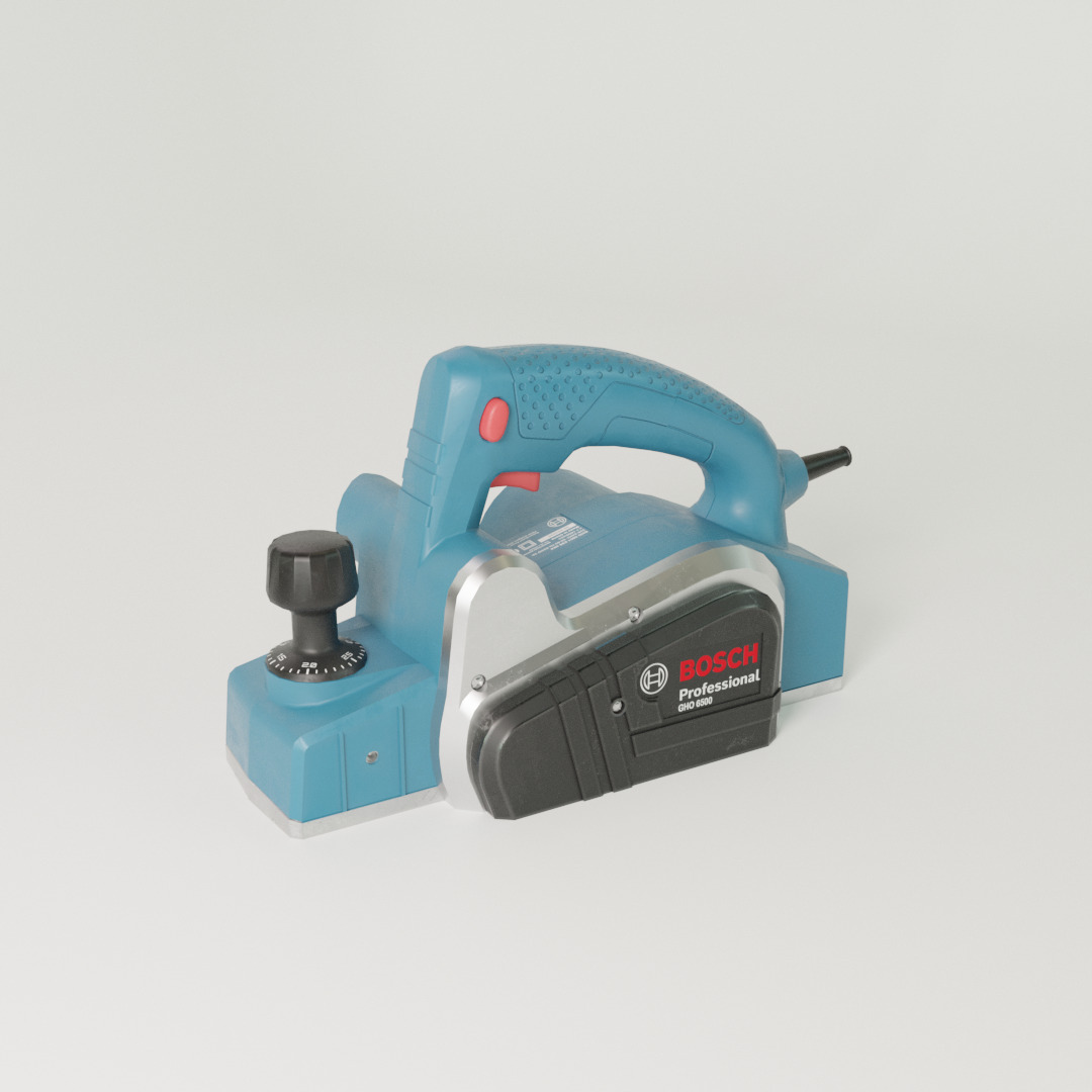 Realistic Bosch Power Planer with PBR Texture Low-poly 3D model_14