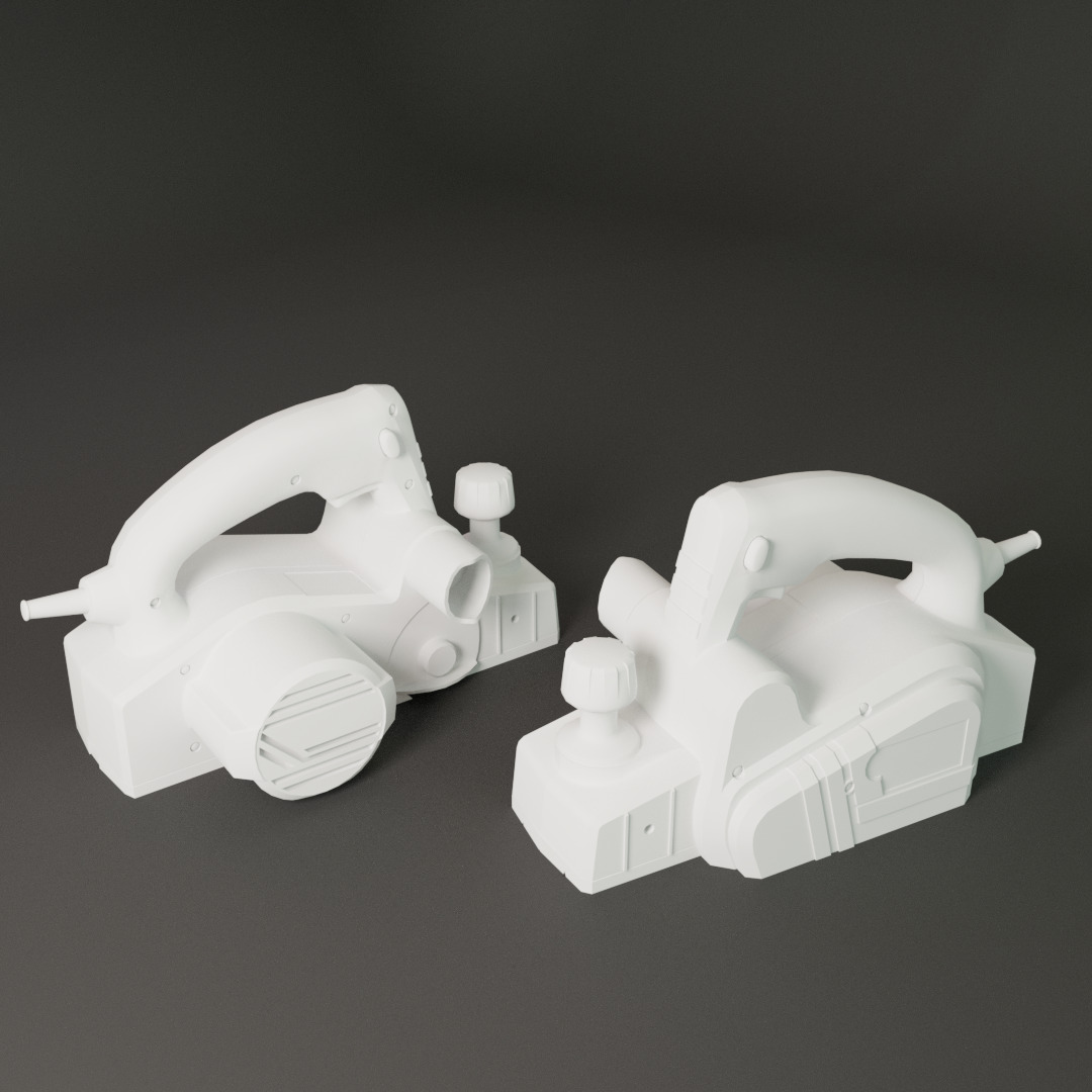 Realistic Bosch Power Planer with PBR Texture Low-poly 3D model_17