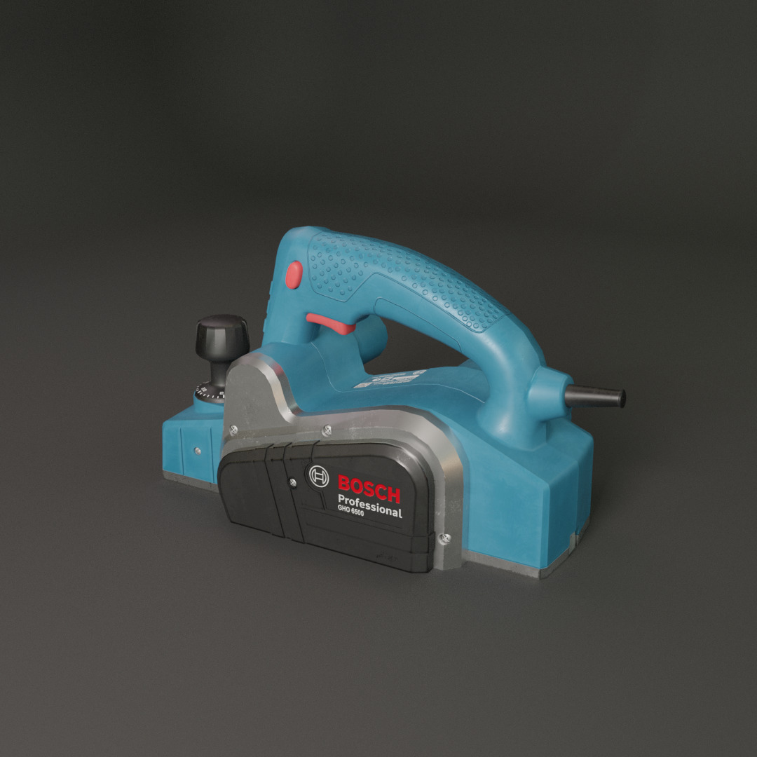 Realistic Bosch Power Planer with PBR Texture Low-poly 3D model_1