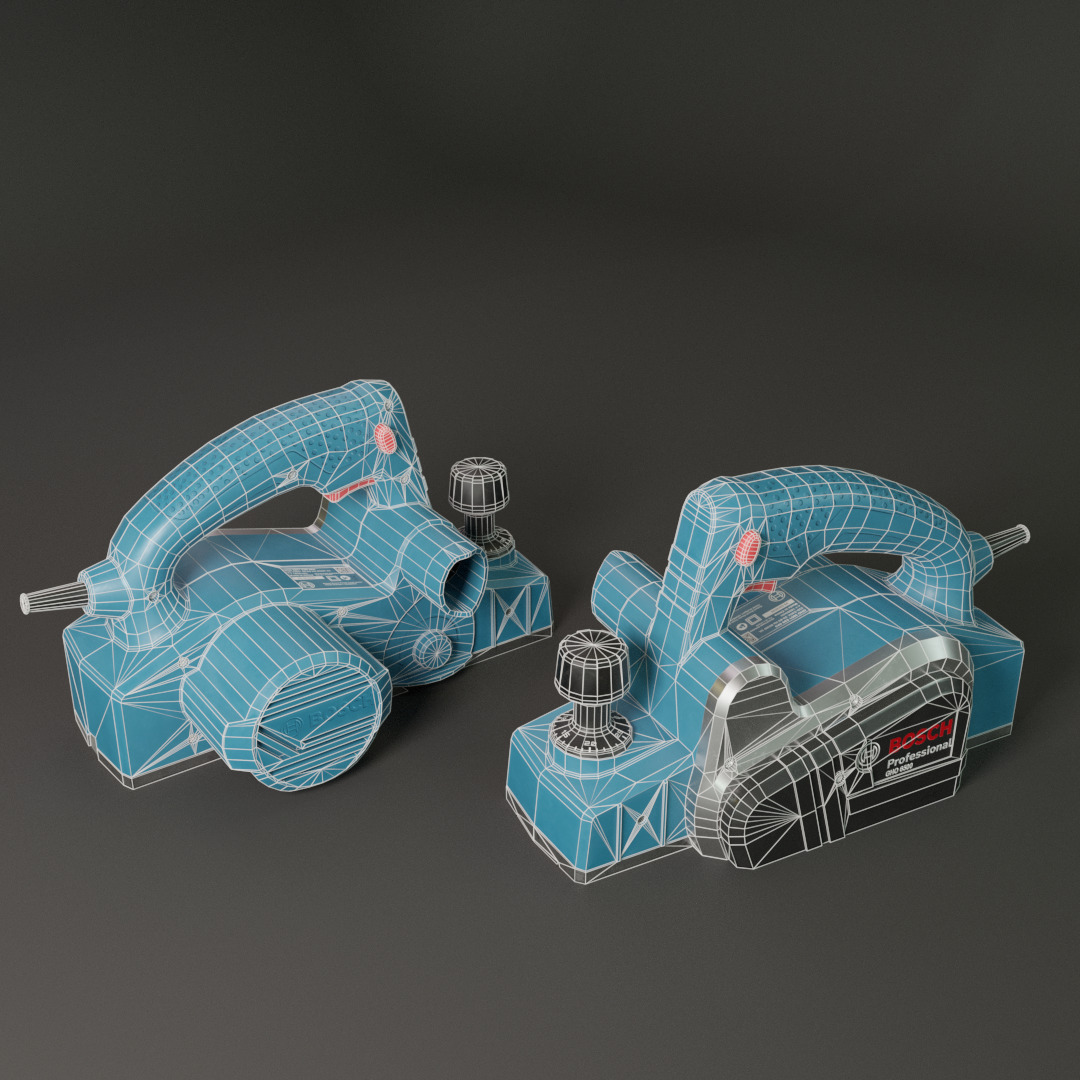 Realistic Bosch Power Planer with PBR Texture Low-poly 3D model_18