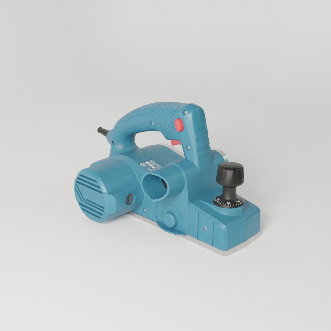 Realistic Bosch Power Planer with PBR Texture Low-poly 3D model_6