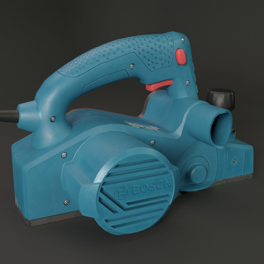 Realistic Bosch Power Planer with PBR Texture Low-poly 3D model_2