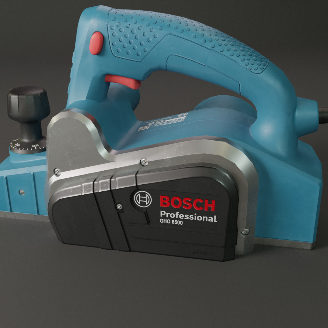 Realistic Bosch Power Planer with PBR Texture Low-poly 3D model_3