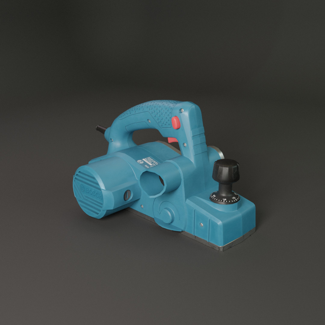 Realistic Bosch Power Planer with PBR Texture Low-poly 3D model_7