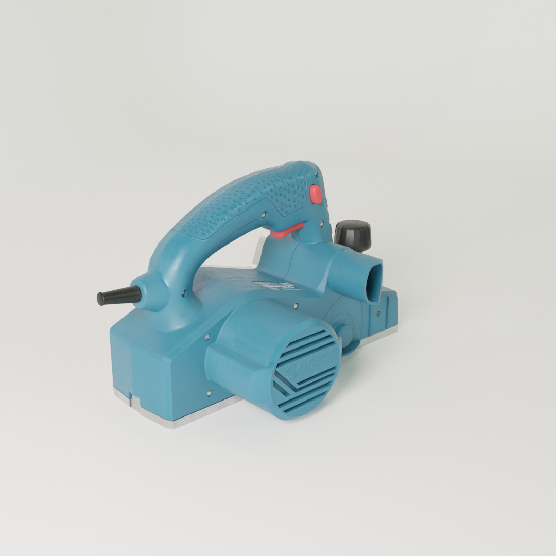 Realistic Bosch Power Planer with PBR Texture Low-poly 3D model_9