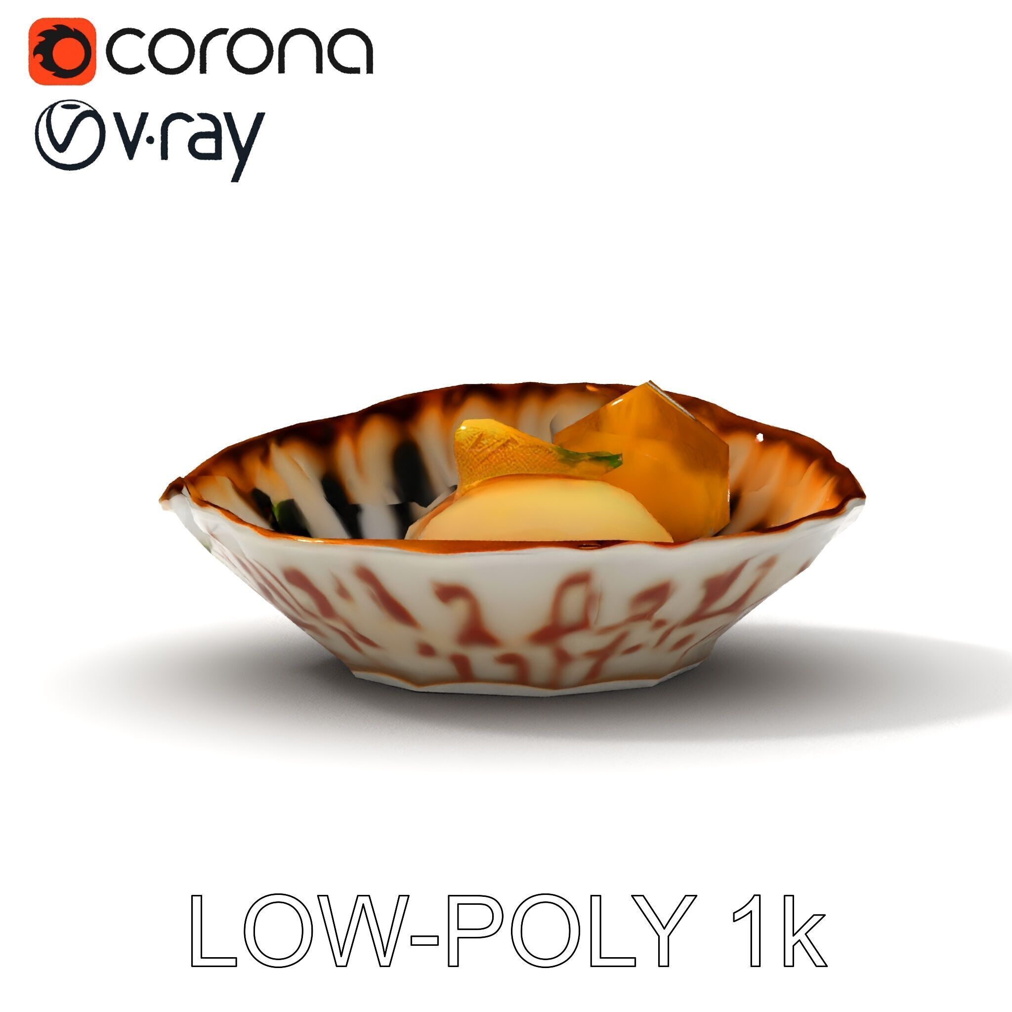 Elegant Dessert Dish with Shell Plate Model Pack Low-poly 3D model_26