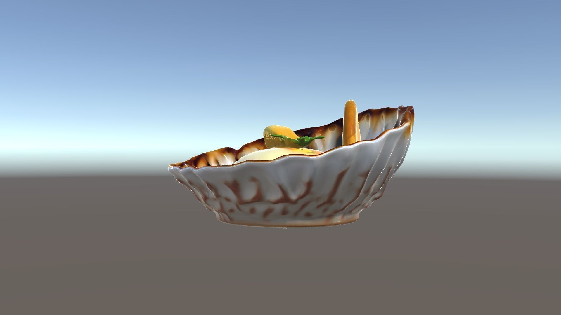 Elegant Dessert Dish with Shell Plate Model Pack Low-poly 3D model_25