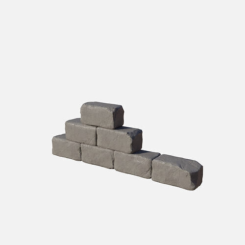 Old bricks wall 2 Low-poly 3D model