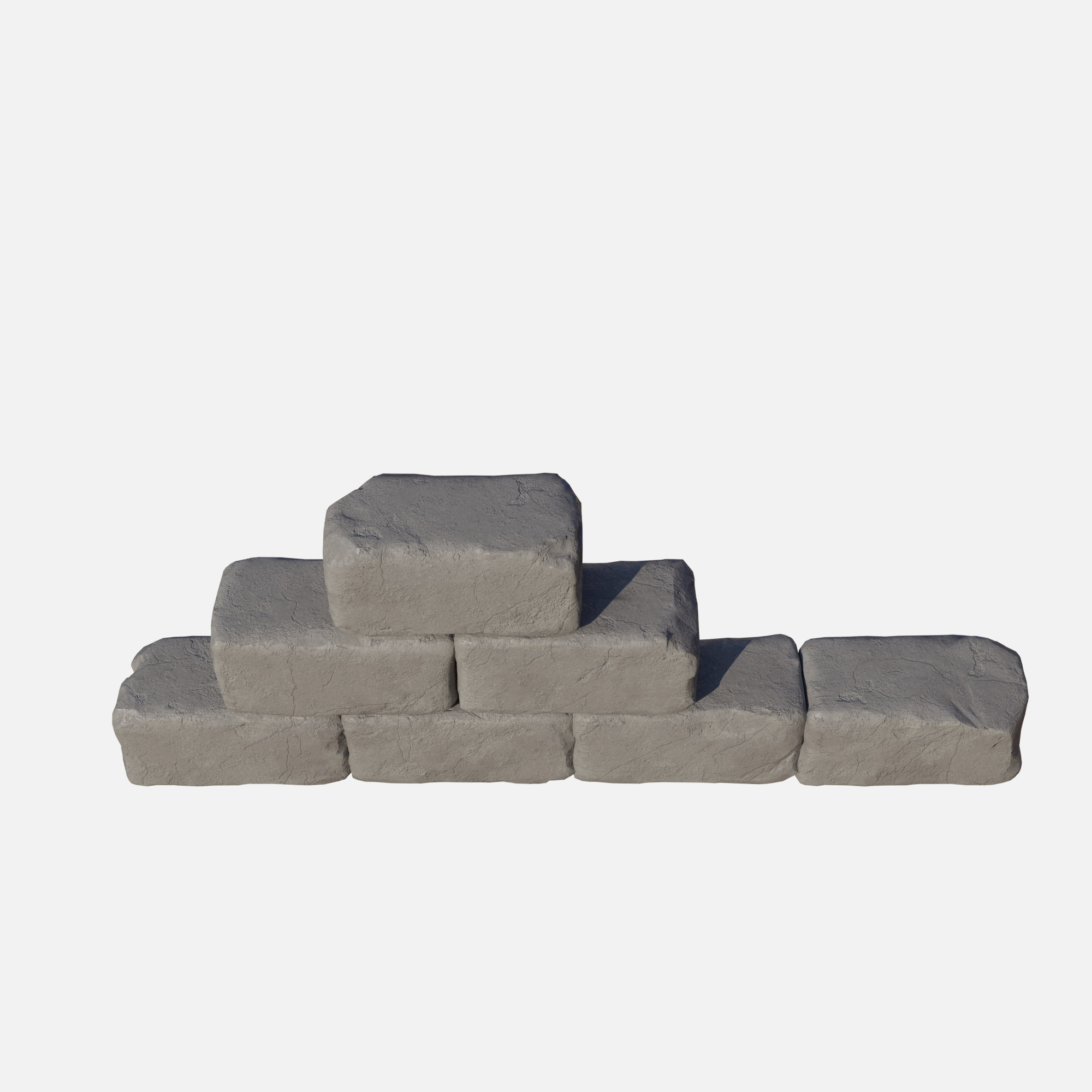 Old bricks wall 2 Low-poly 3D model_1
