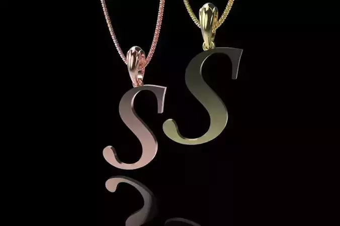 Letter S NECKLACE  3D print 3D print model
