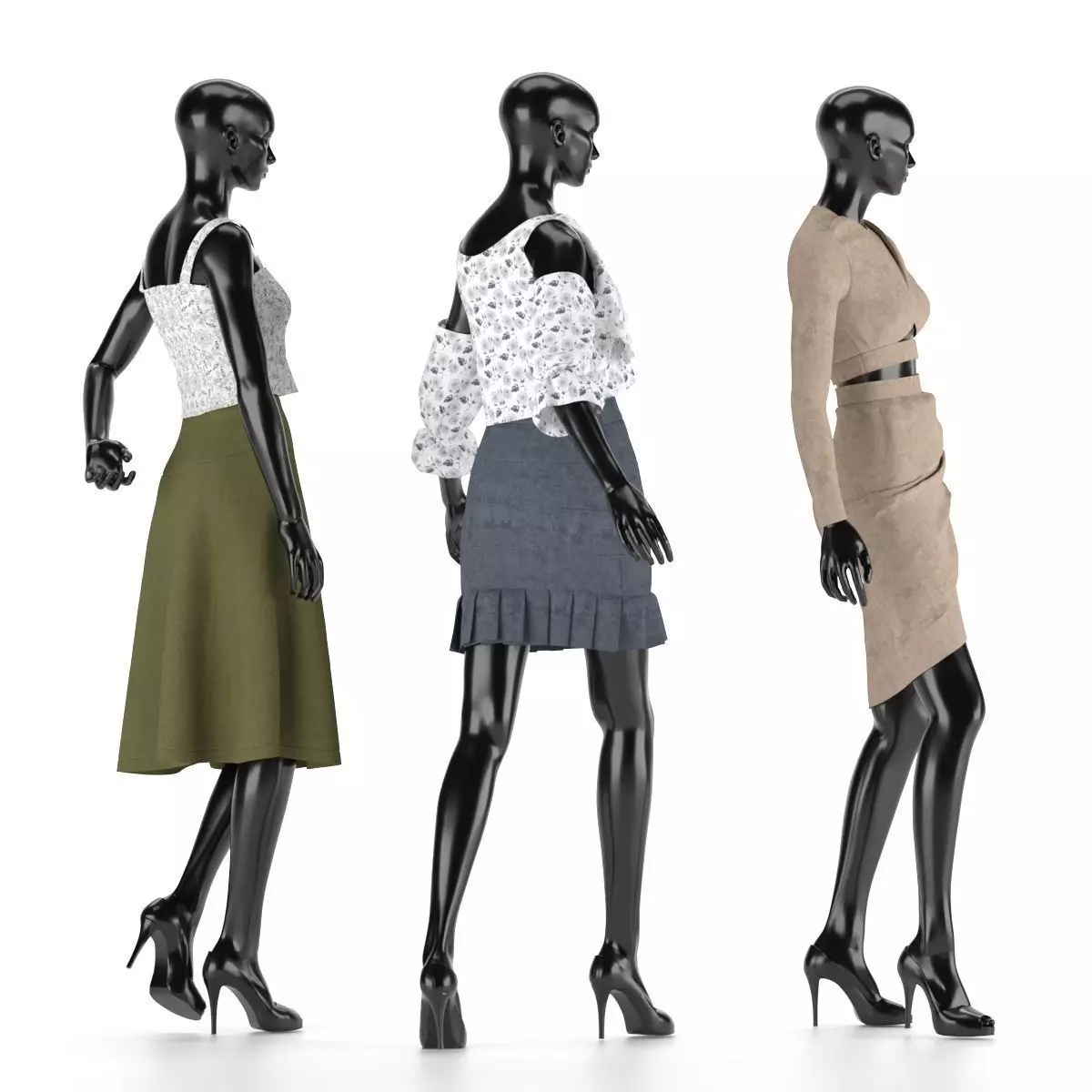 Free Mannequin Set 02 Free low-poly 3D model