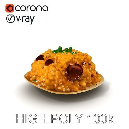 Delicious Risotto with Mushrooms Model Pack Low-poly 3D model