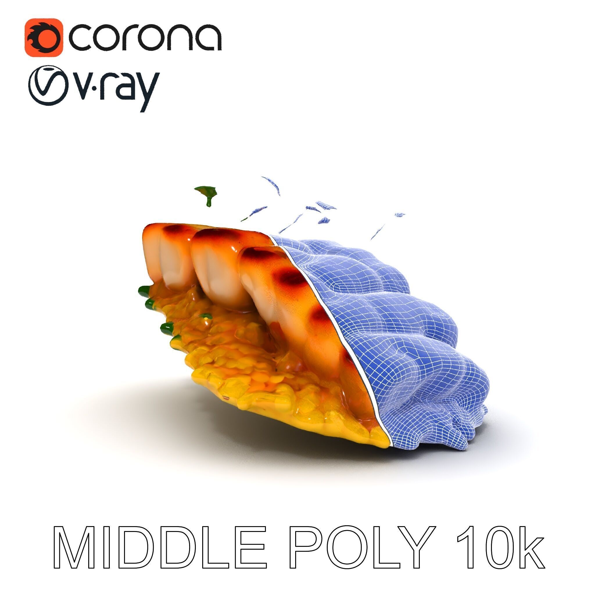 Grilled Fish Dish D Model Pack Low-poly 3D model_13