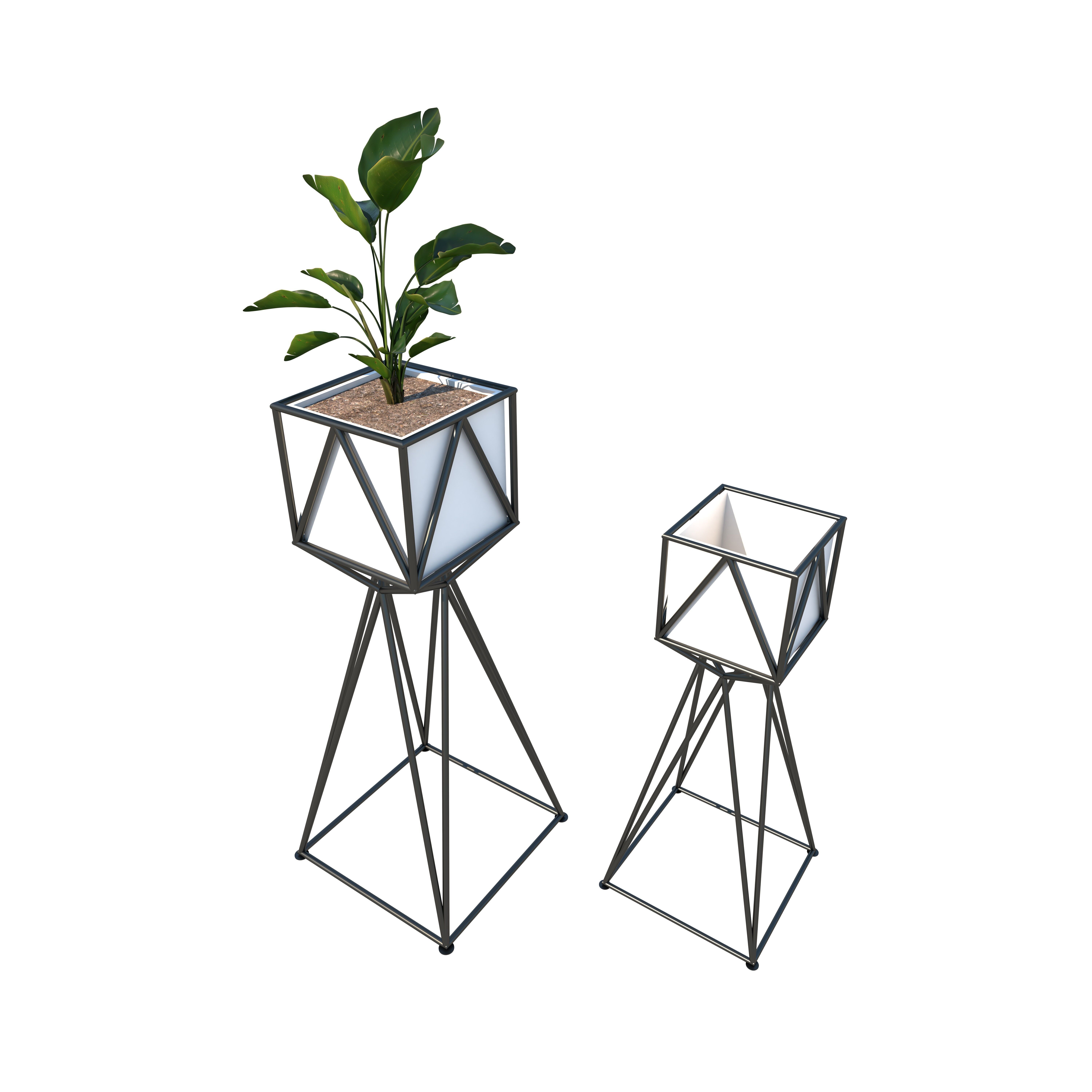 Flowerpot Low-poly 3D model_3