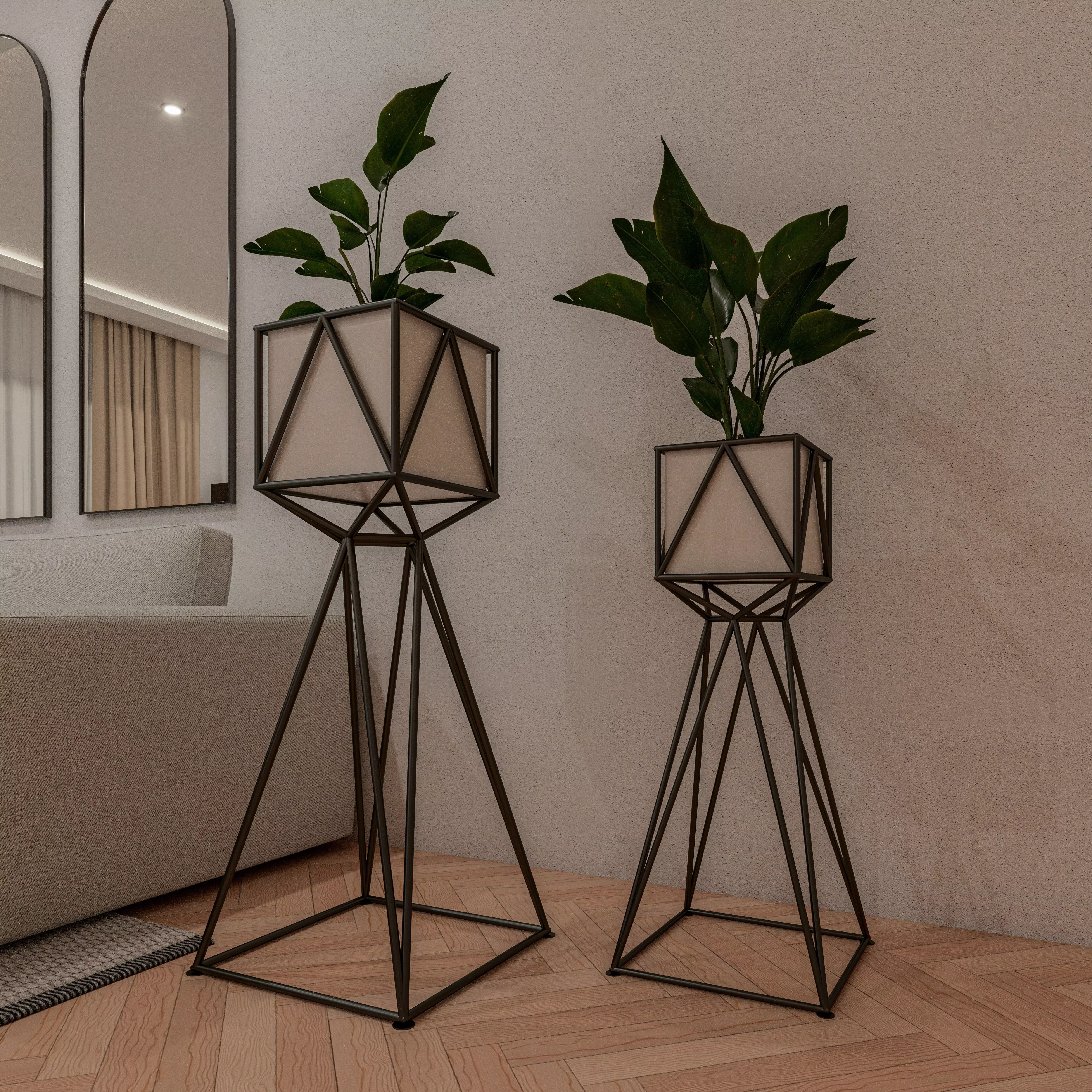 Flowerpot Low-poly 3D model_0