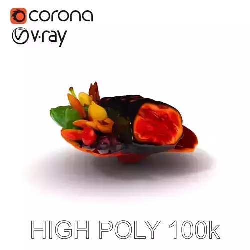 Gourmet Meal Model Pack with Vegetables and Sauce