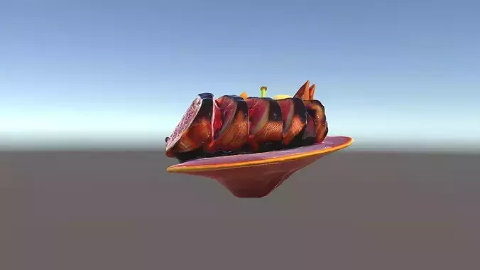 Gourmet Meal Model Pack with Vegetables and Sauce Low-poly 3D model 5