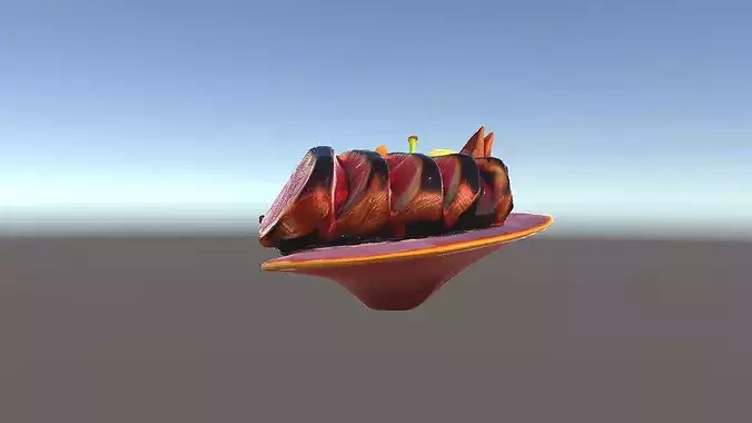 Gourmet Meal Model Pack with Vegetables and Sauce Low-poly 3D model 6