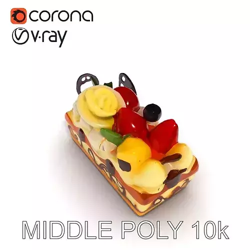 Fruit Pastry Dessert D Model Pack Low-poly 3D model 6