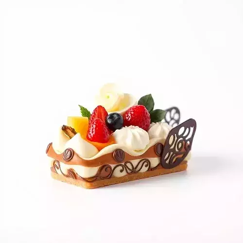 Fruit Pastry Dessert D Model Pack Low-poly 3D model 4