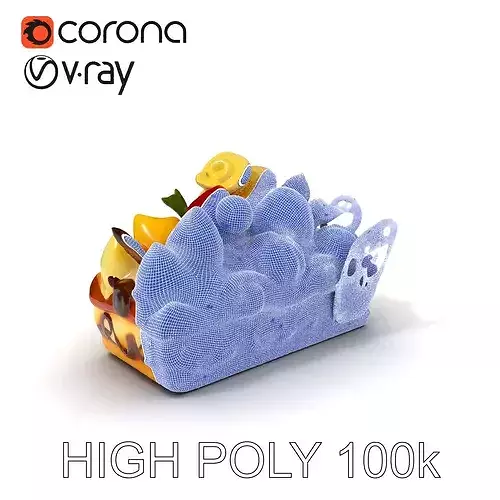 Fruit Pastry Dessert D Model Pack Low-poly 3D model 3