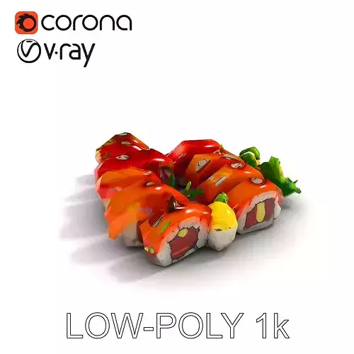 Sushi Platter D Model Pack for Realistic Rendering Low-poly 3D model 7