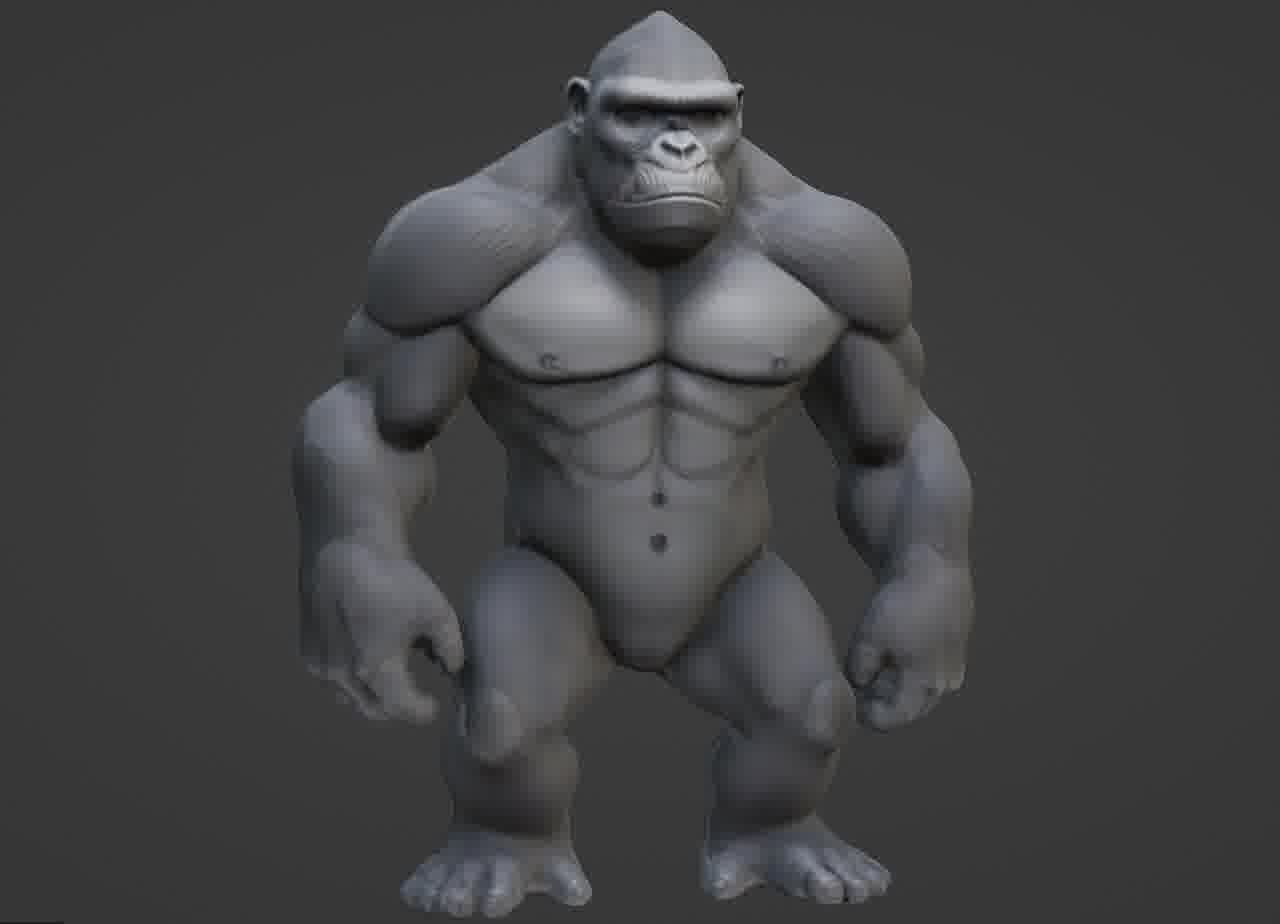 Gorilla 3D Model- Realistic STL for 3D Printing 3D print model_23