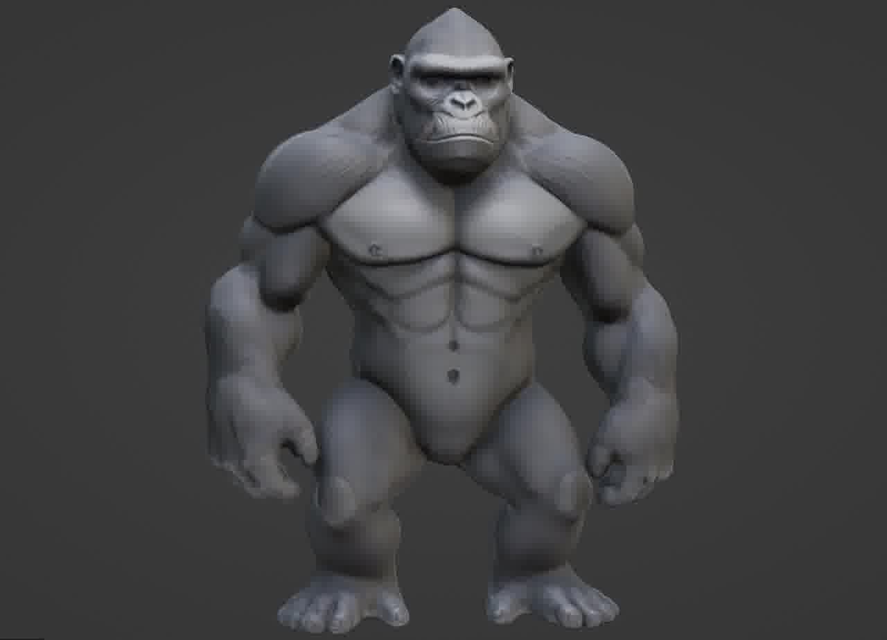 Gorilla 3D Model- Realistic STL for 3D Printing 3D print model_18
