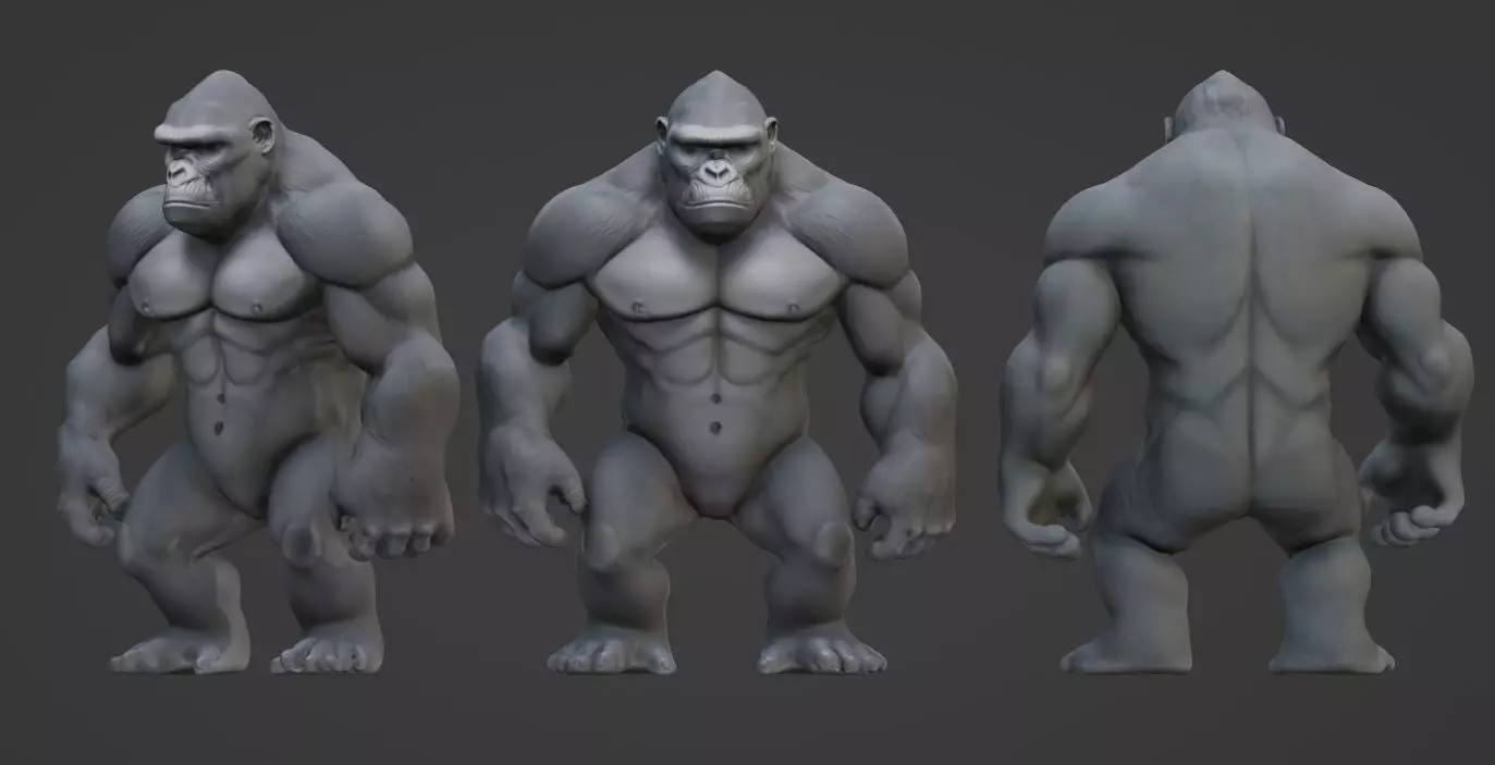 Gorilla 3D Model- Realistic STL for 3D Printing 3D print model_0