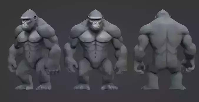 Gorilla 3D Model- Realistic STL for 3D Printing 3D print model