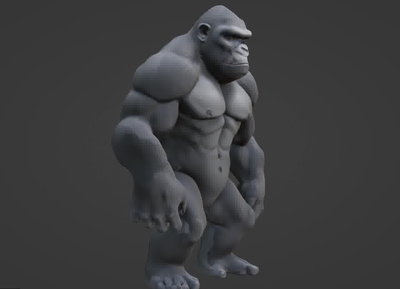 Gorilla 3D Model- Realistic STL for 3D Printing 3D print model_43
