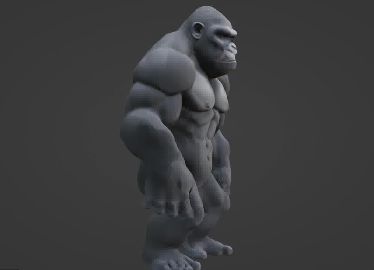 Gorilla 3D Model- Realistic STL for 3D Printing 3D print model_51