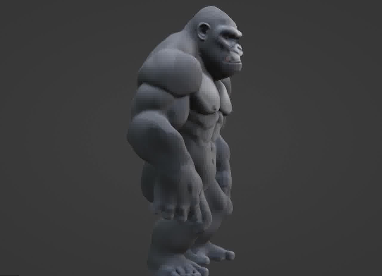 Gorilla 3D Model- Realistic STL for 3D Printing 3D print model_52