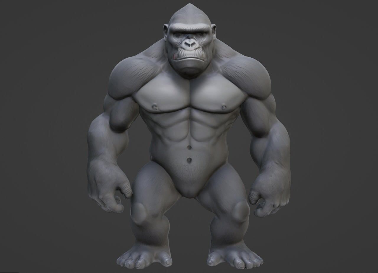 Gorilla 3D Model- Realistic STL for 3D Printing 3D print model_5