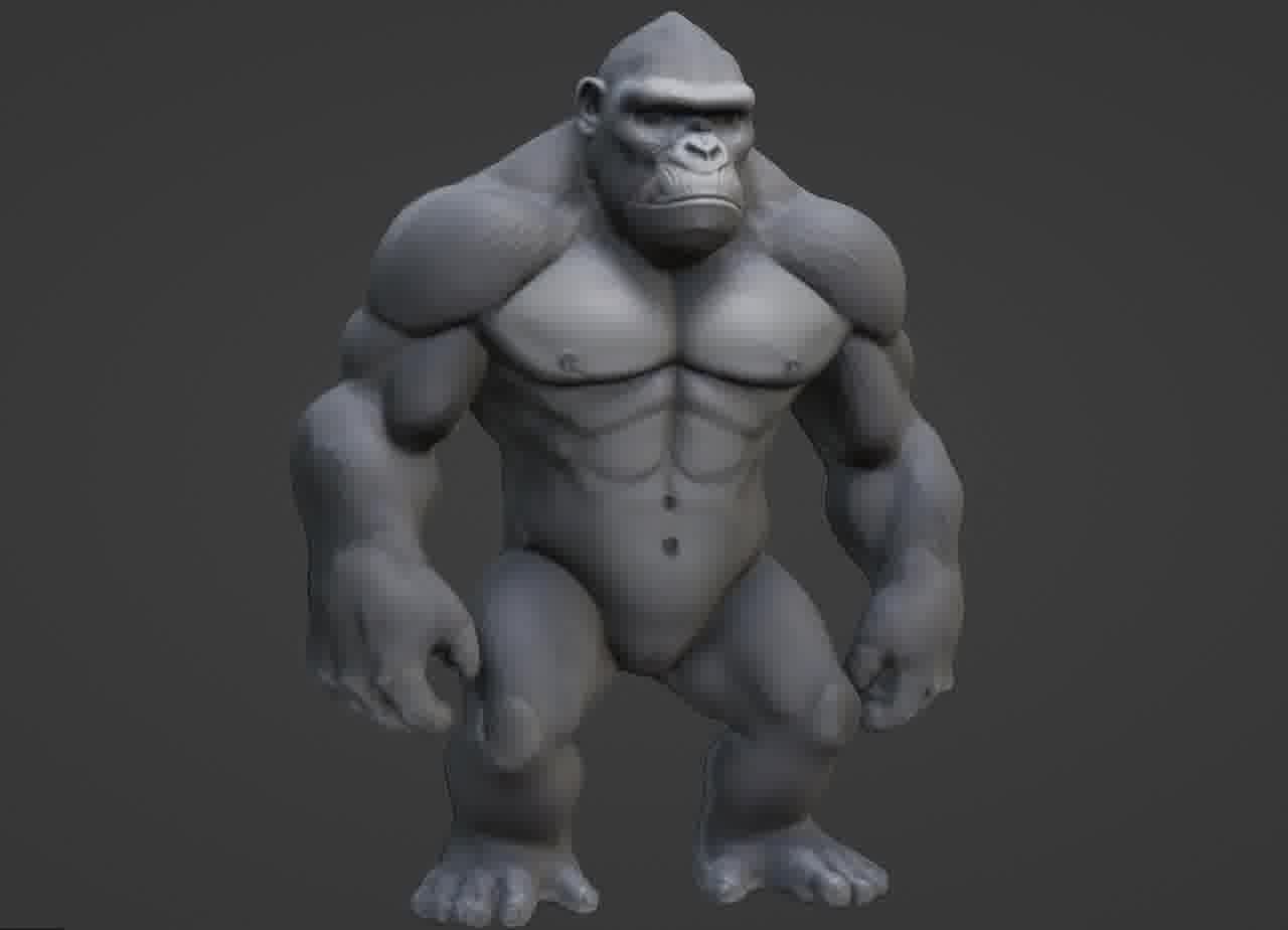 Gorilla 3D Model- Realistic STL for 3D Printing 3D print model_26