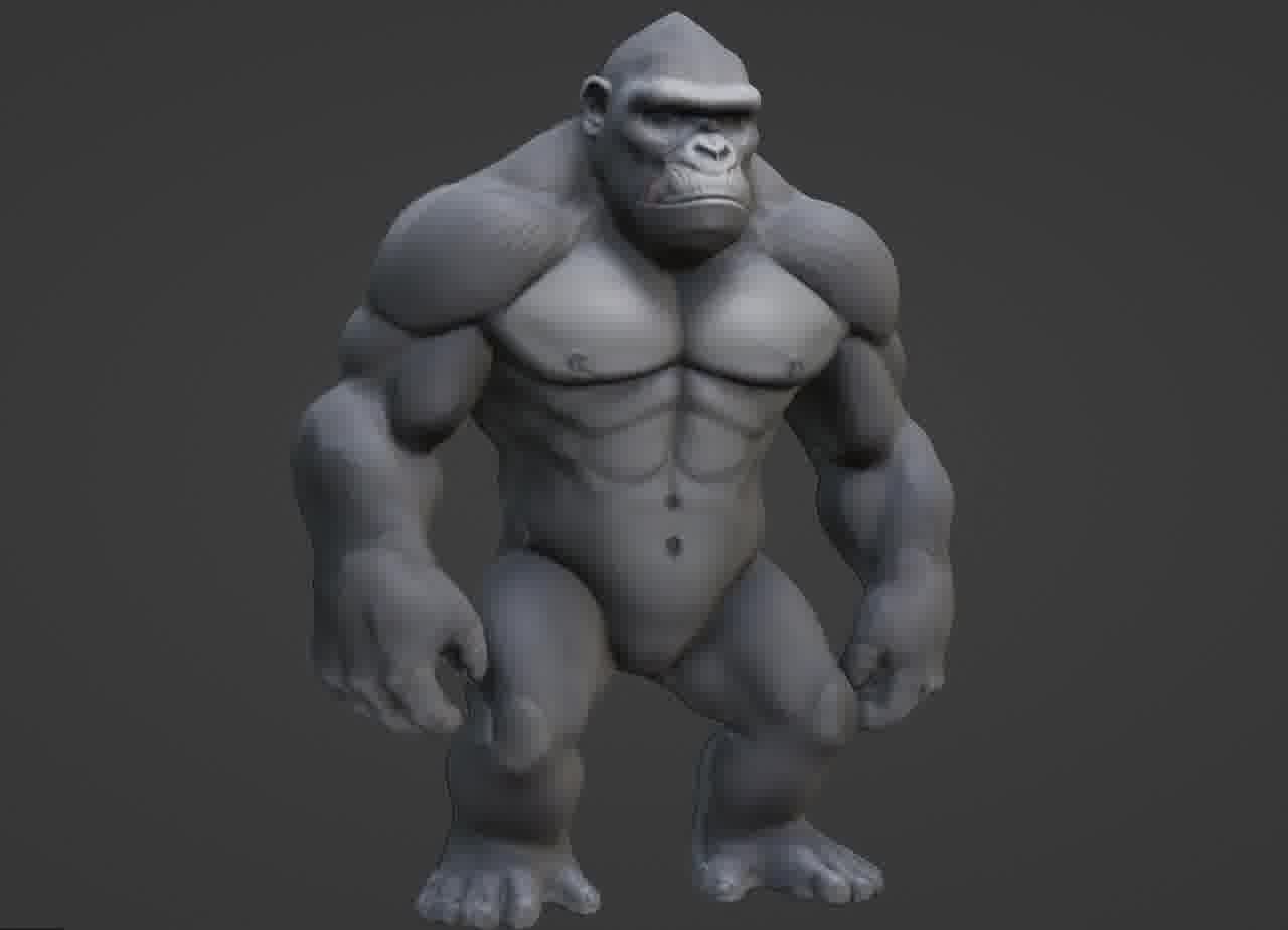 Gorilla 3D Model- Realistic STL for 3D Printing 3D print model_27