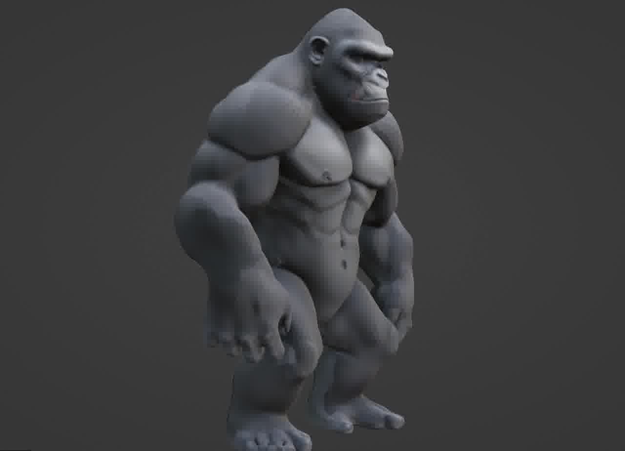 Gorilla 3D Model- Realistic STL for 3D Printing 3D print model_45